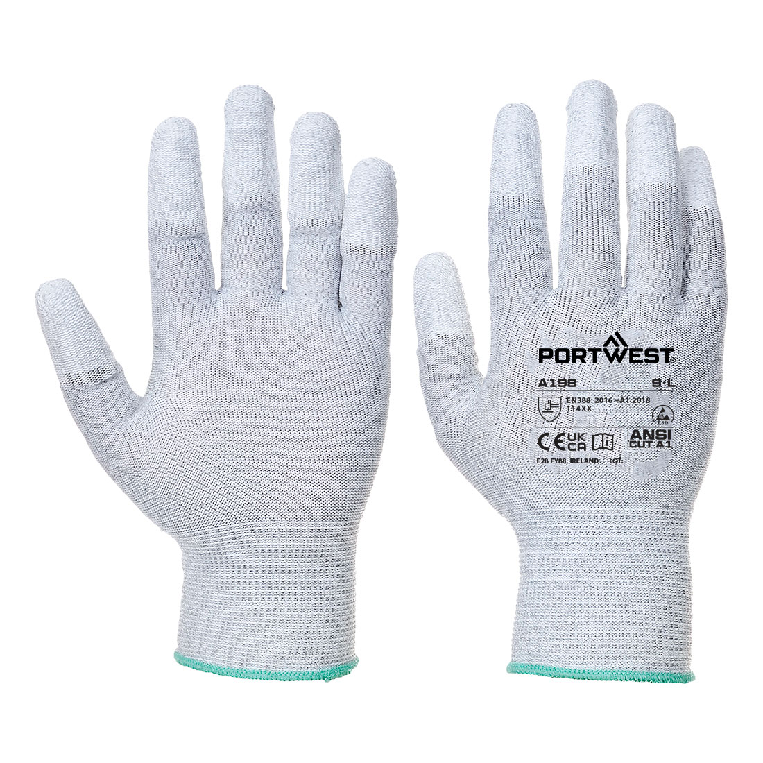 Antistatischer PU-Fingerspitzen Handschuh