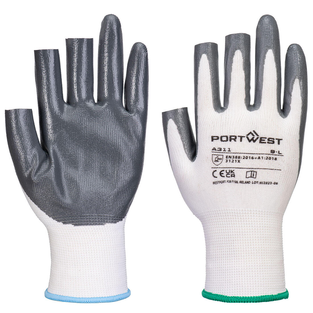 Grip 13 Nitril 3 Fingerlose Handschuhe (Pk12)