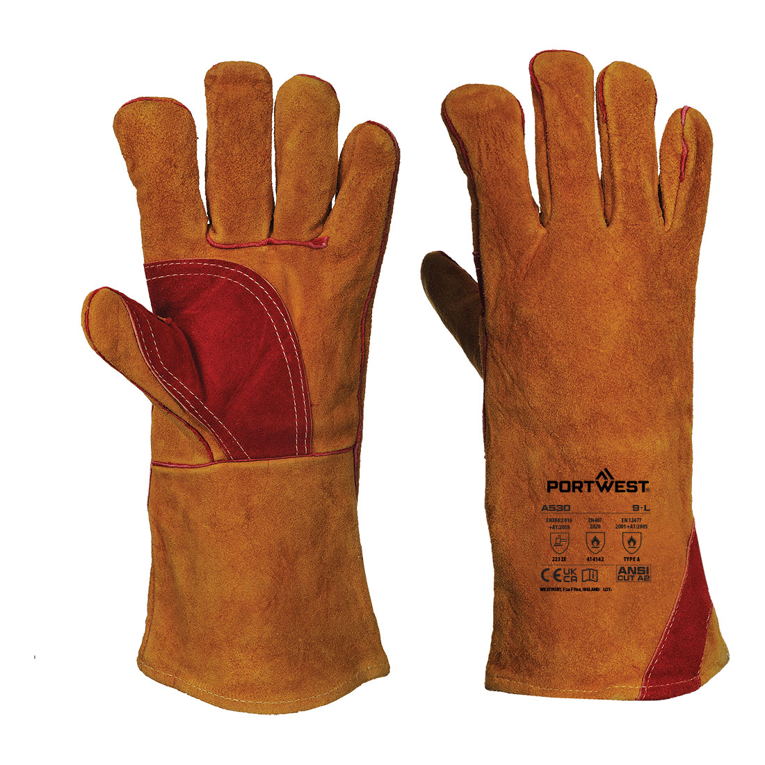 Verstärkter Schweisserschutz-Handschuh mit Stulpe