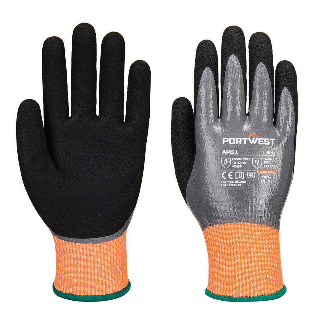 Cut F15 Nitril-Aqua Handschuh