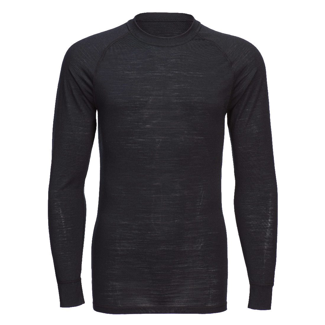 Shirt aus Merinowolle mit Rundhalsausschnitt