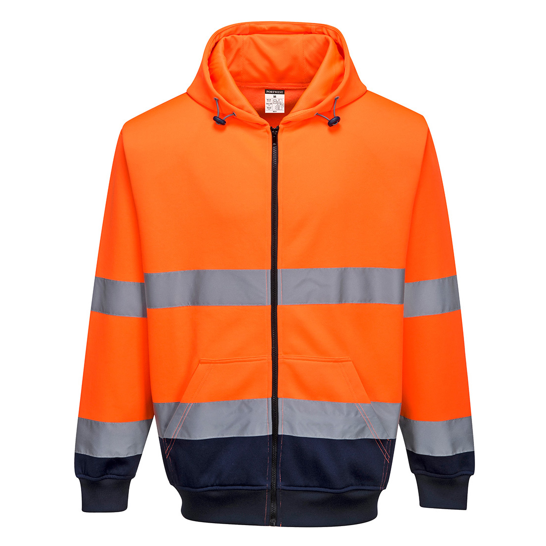 Hi-Vis Kontrast Kapuzen Sweatjacke