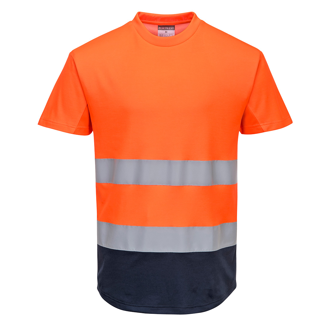 Hi-Vis Kontrast T-Shirt mit Mesheinsatz kurzarm