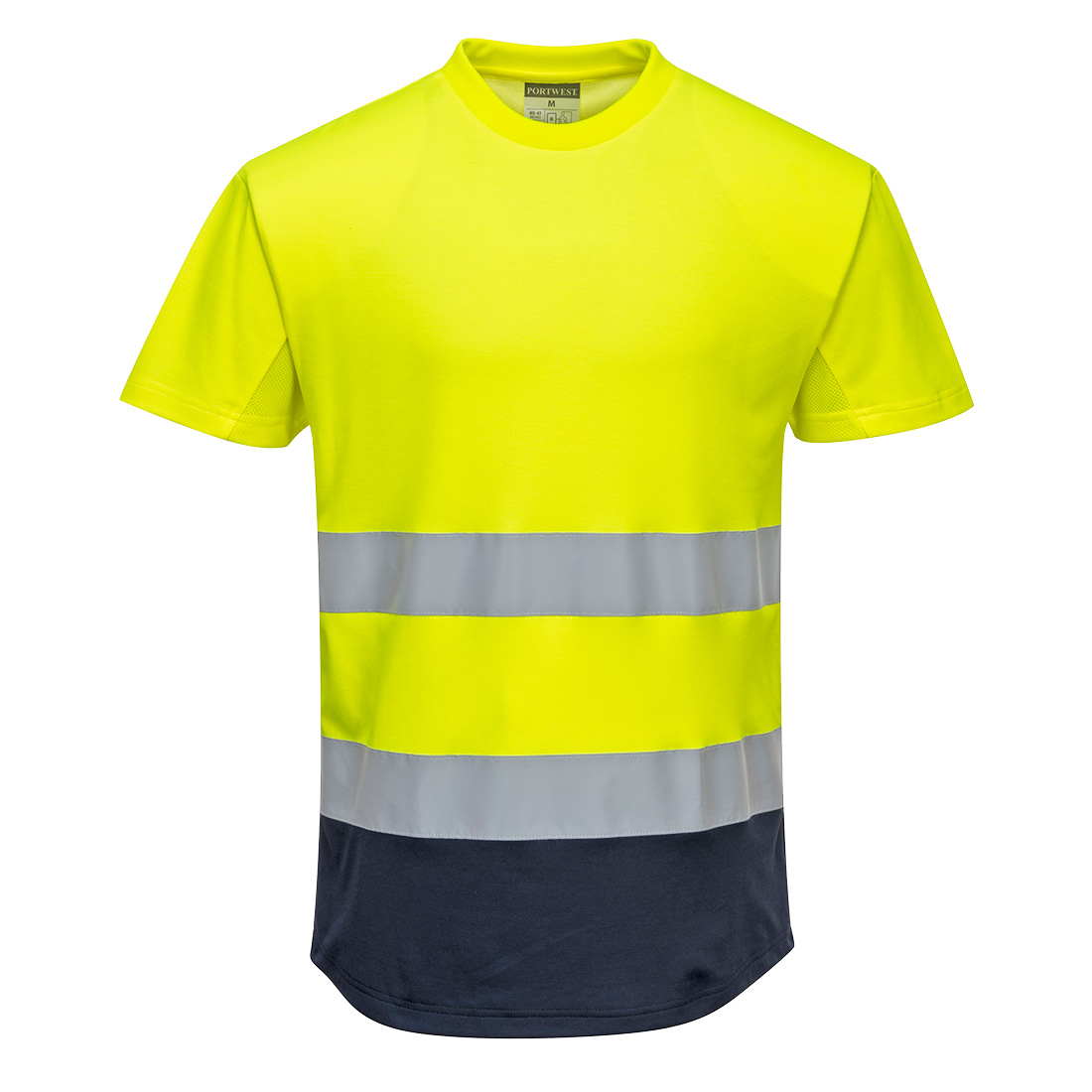 Hi-Vis Kontrast T-Shirt mit Mesheinsatz kurzarm