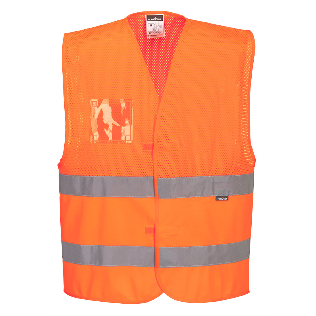 Hi-Vis Halb-Mesh Weste 2 Reflexstreifen