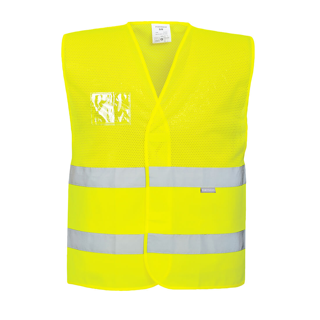 Hi-Vis Halb-Mesh Weste 2 Reflexstreifen