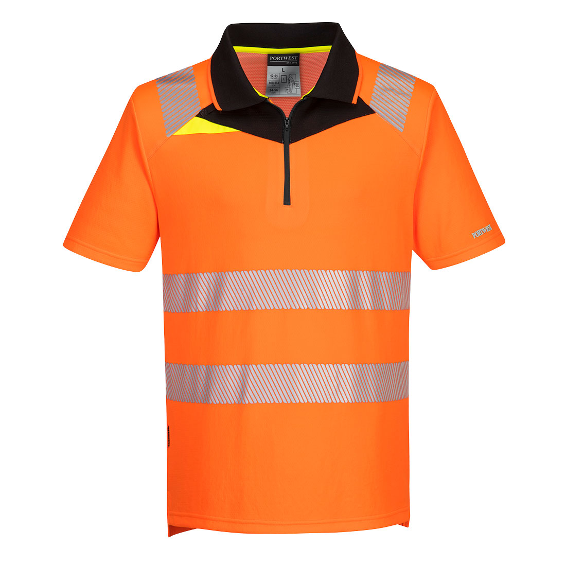 DX4 Hi-Vis Polo Shirt mit Reißverschluss kurzarm