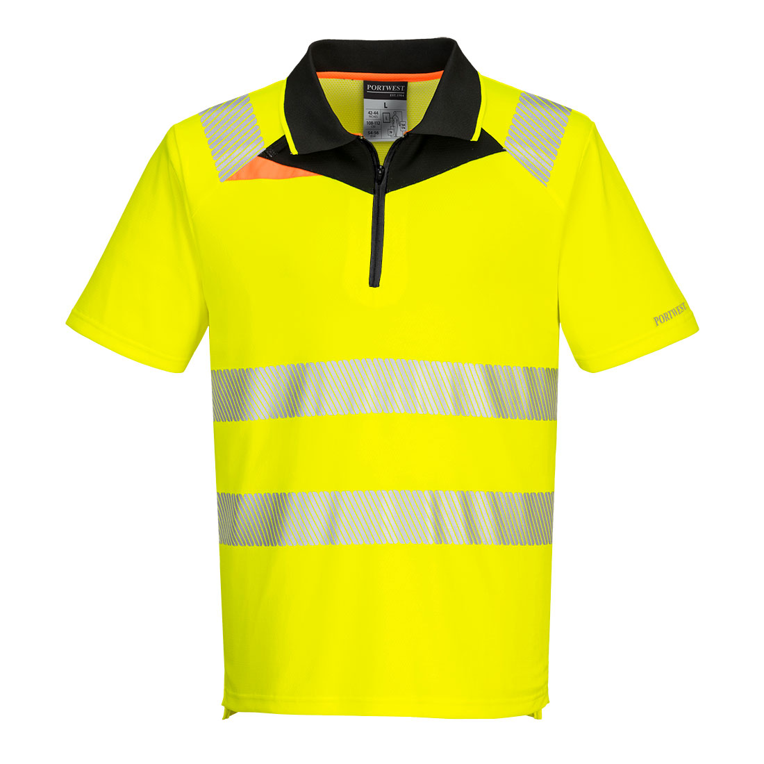 DX4 Hi-Vis Polo Shirt mit Reißverschluss kurzarm