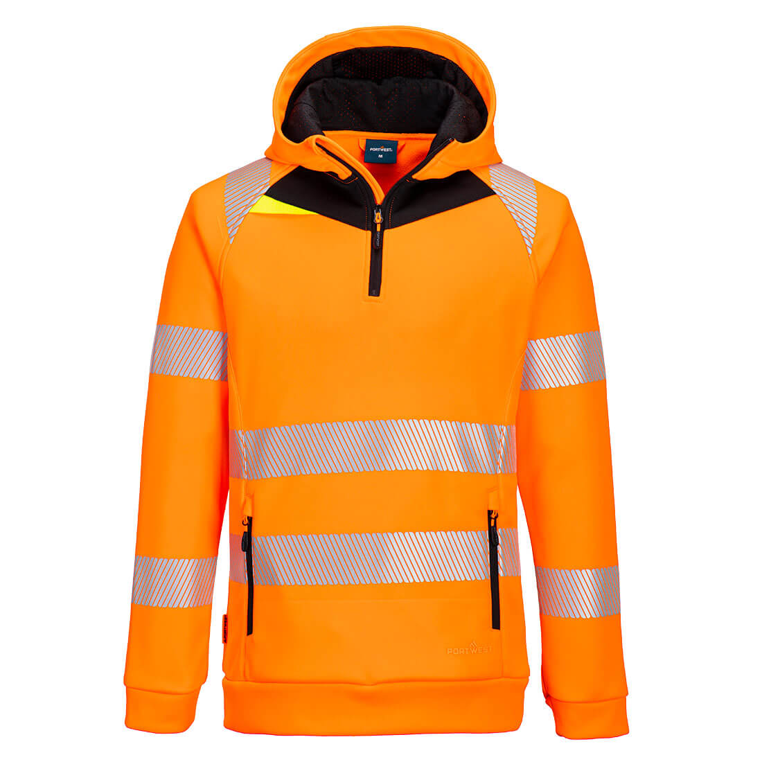 DX4 Hi-Vis Kapuzenpullover mit 1/4 Reißverschluss