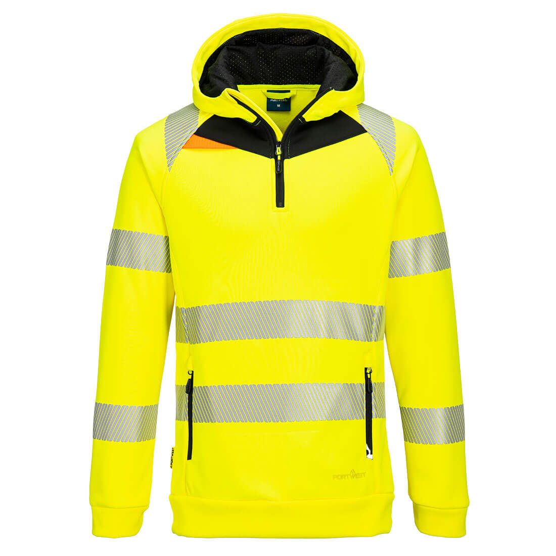 DX4 Hi-Vis Kapuzenpullover mit 1/4 Reißverschluss