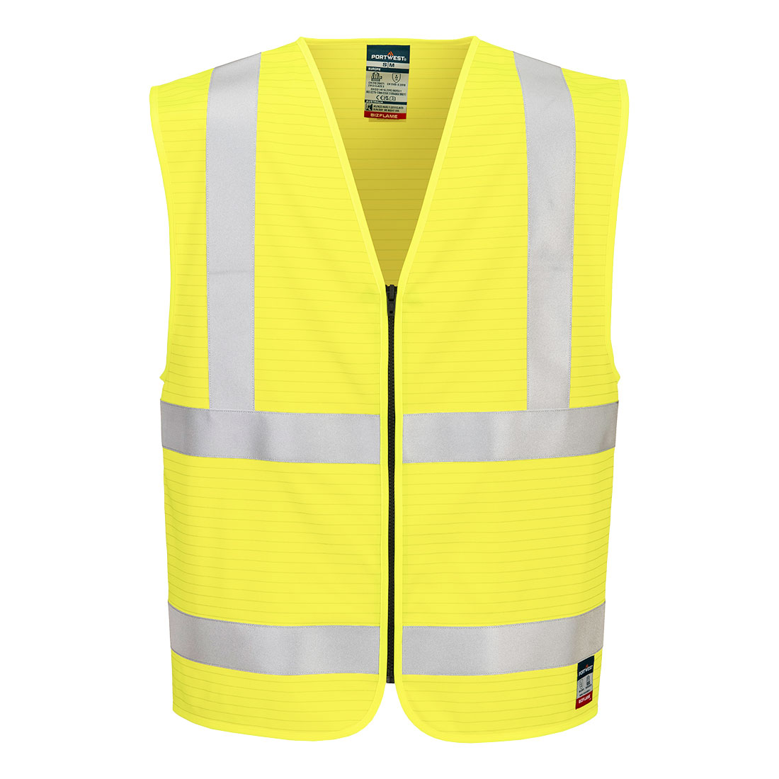 Bizflame Hi-Vis FR Weste mit Reißverschluss