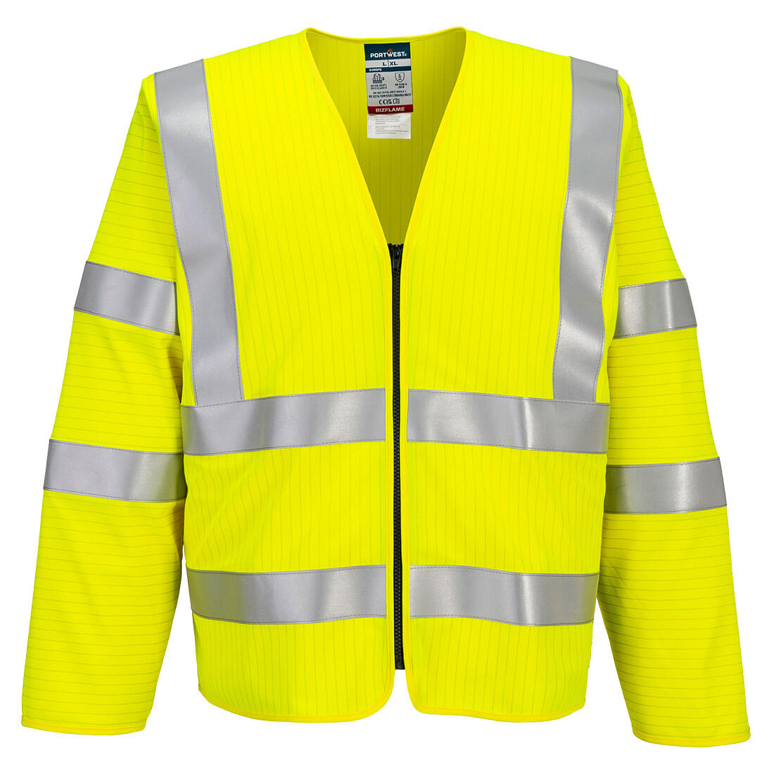 Bizflame Hi-Vis FR Langarmweste mit Reißverschluss