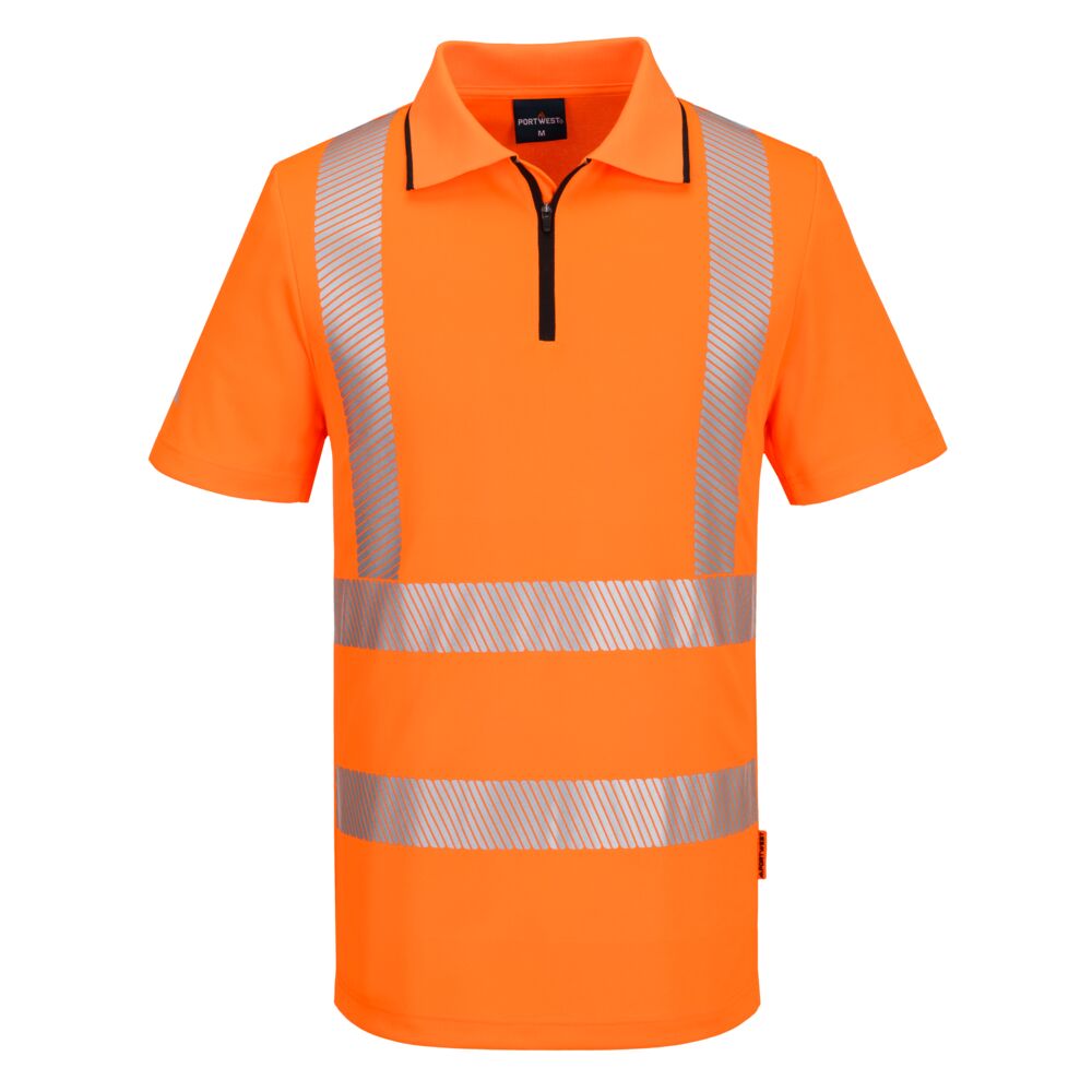 KX3 Sport Hi-Vis Polo Shirt mit Reißverschluss kurzarm