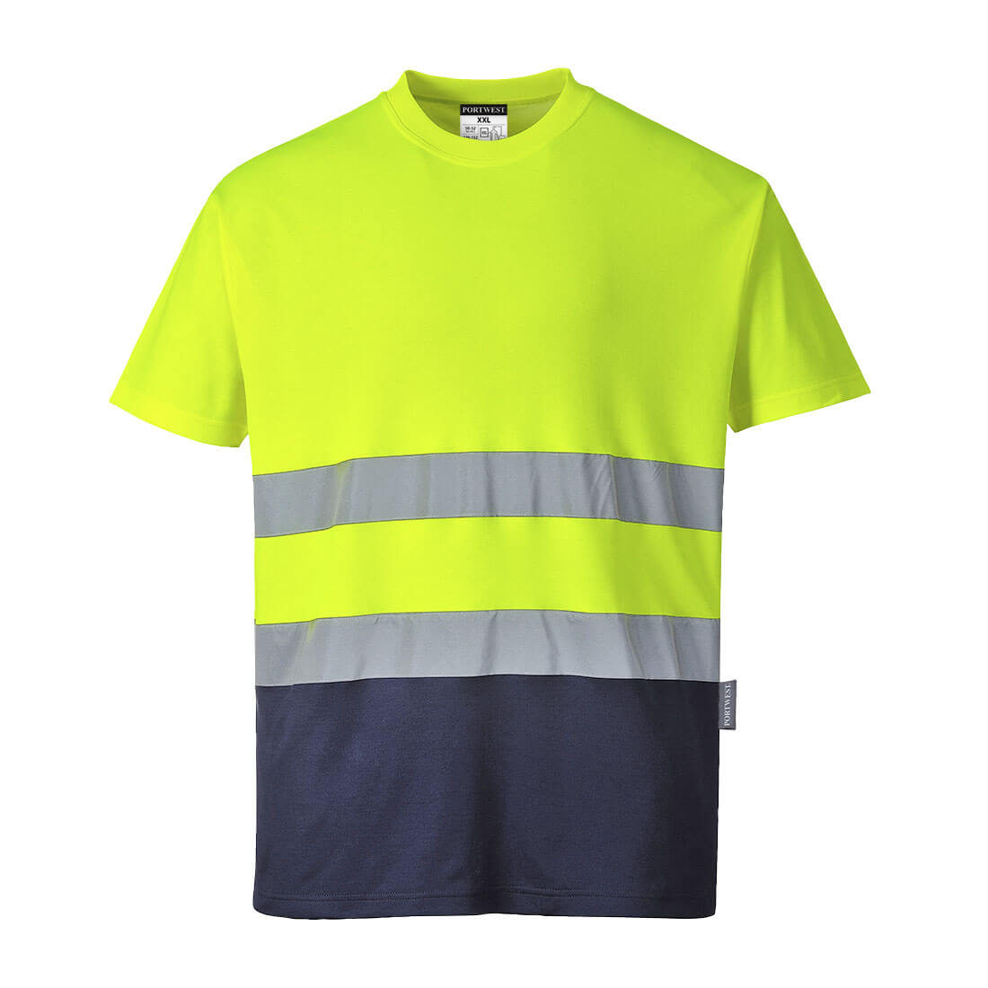 Hi-Vis Cotton Comfort Kontrast T-Shirt kurzarm