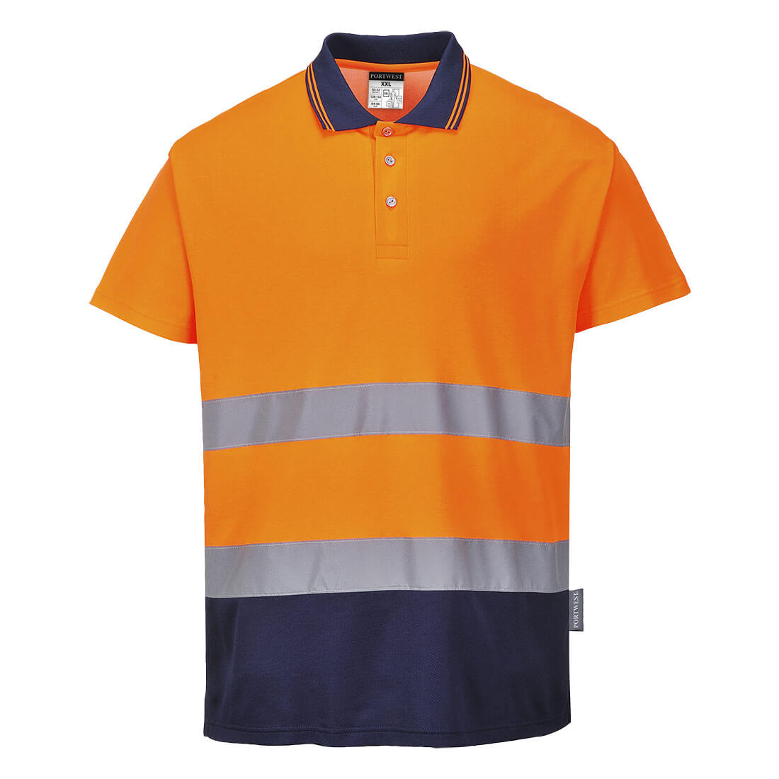 Hi-Vis Cotton Comfort Kontrast Poloshirt kurzarm