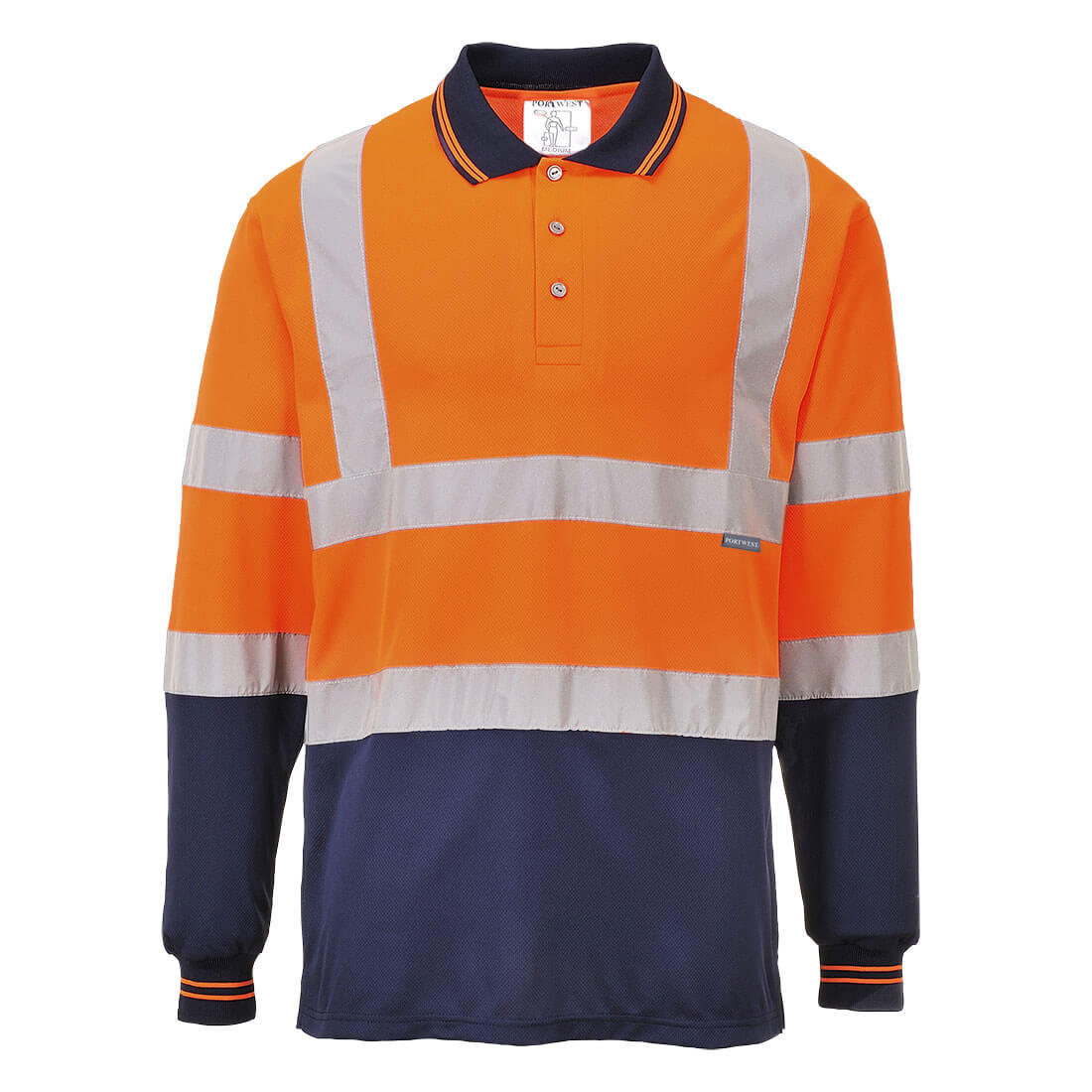 Hi-Vis Kontrast Poloshirt langarm