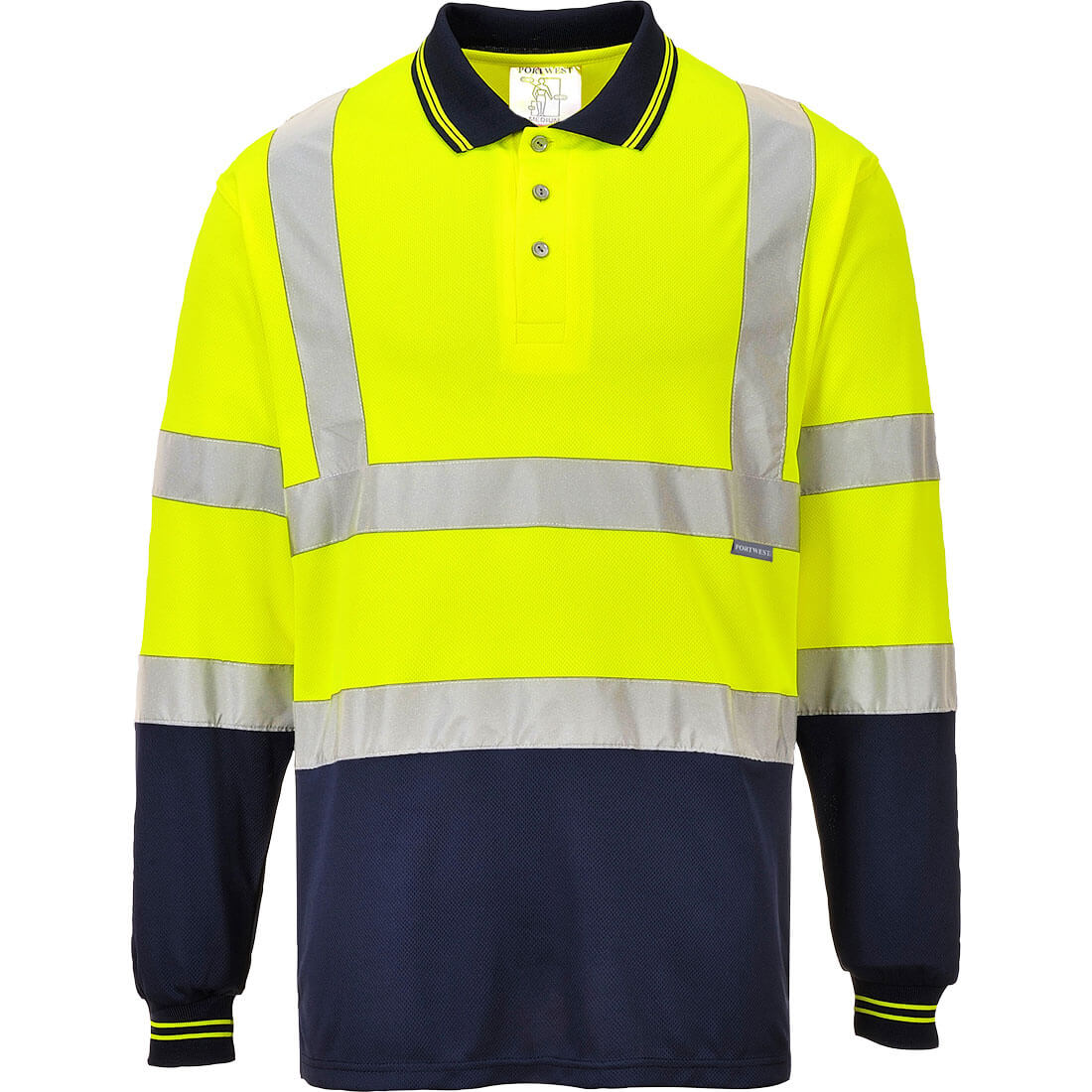 Hi-Vis Kontrast Poloshirt langarm