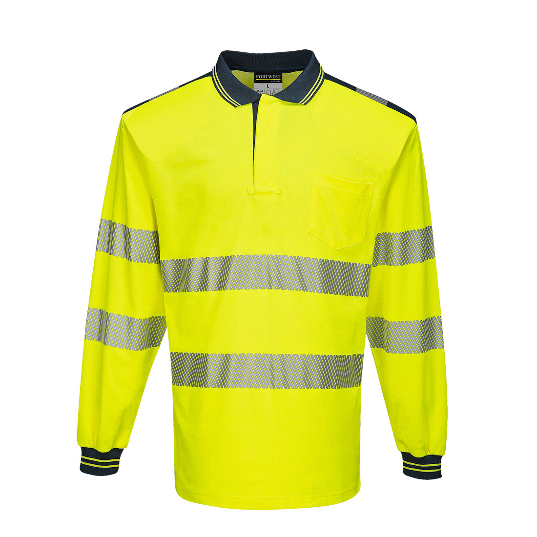 PW3 Hi-Vis Cotton Comfort Polo Shirt, langarm