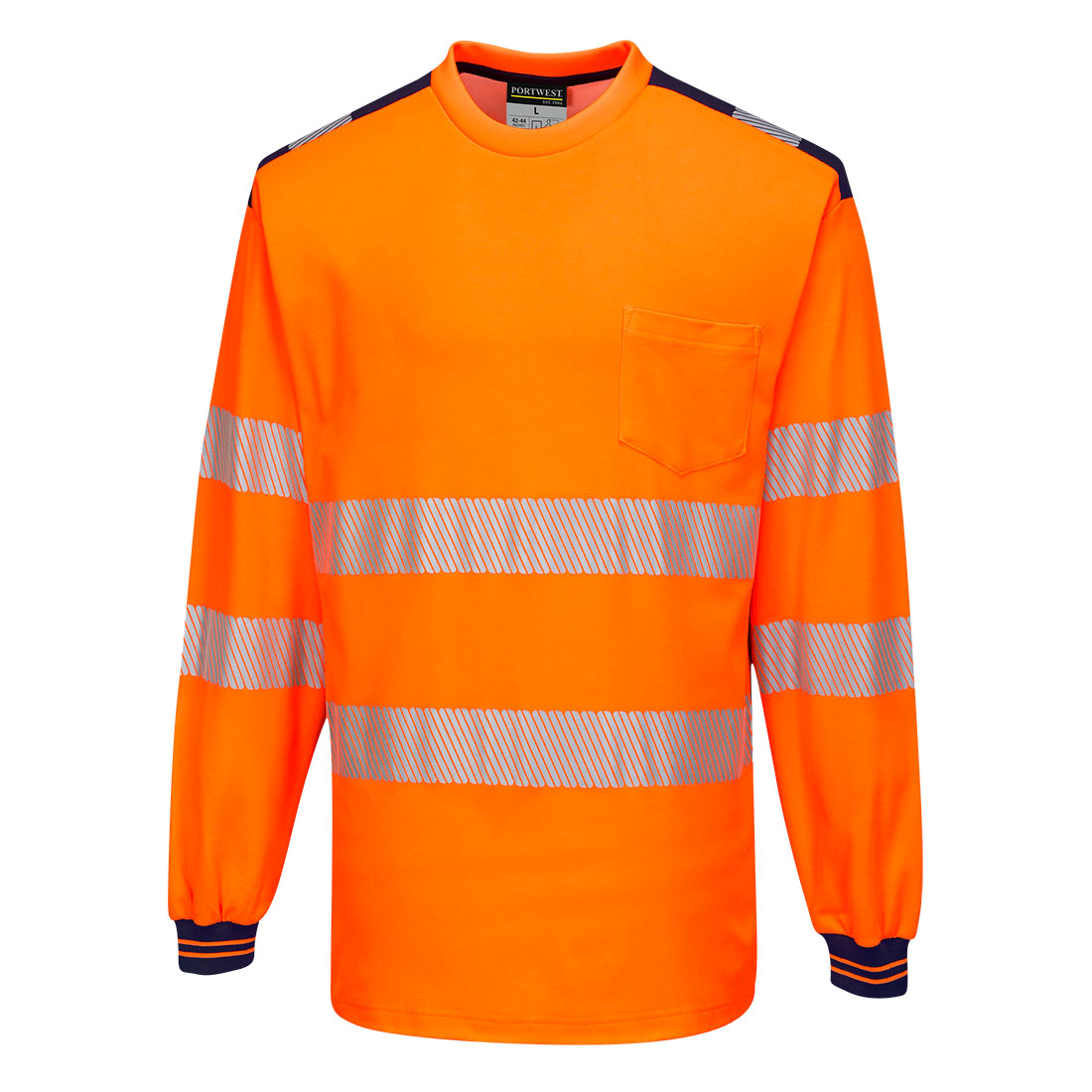 PW3 Hi-Vis Cotton Comfort T-Shirt, langarm